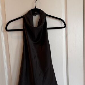 Zara Black Satin Halter